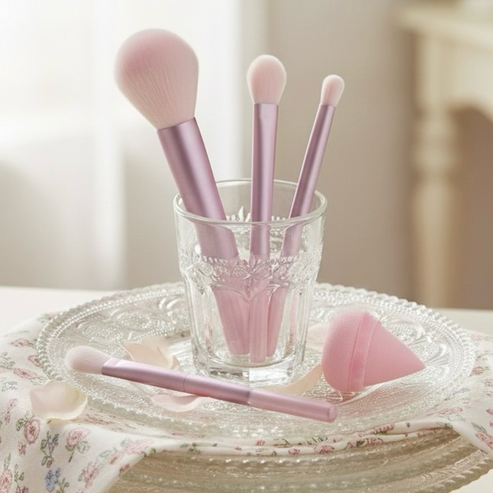 Pink Makeup Brush & Blender 6 Piece Set 🎀